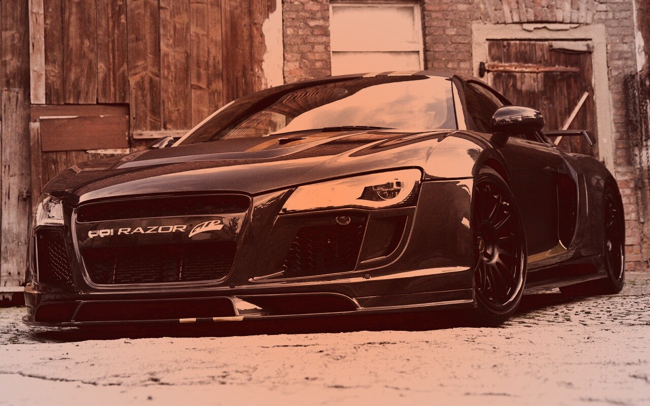 Черная Audi R8 обои