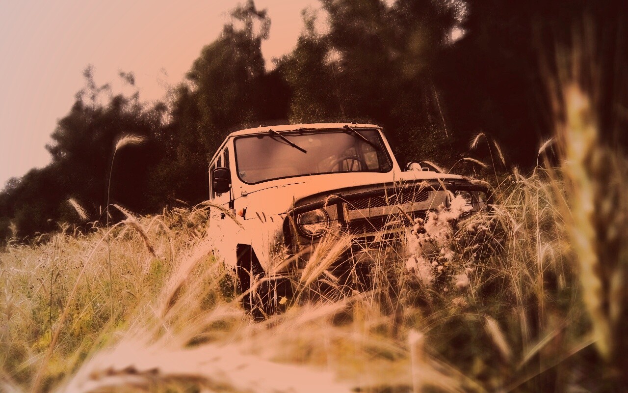 УАЗик в траве обои