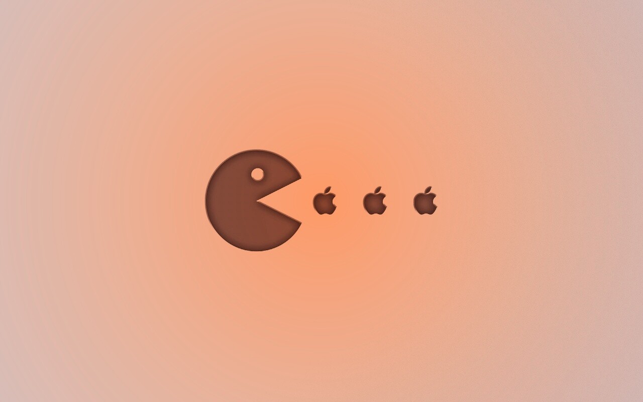 Пэкмен против Apple обои