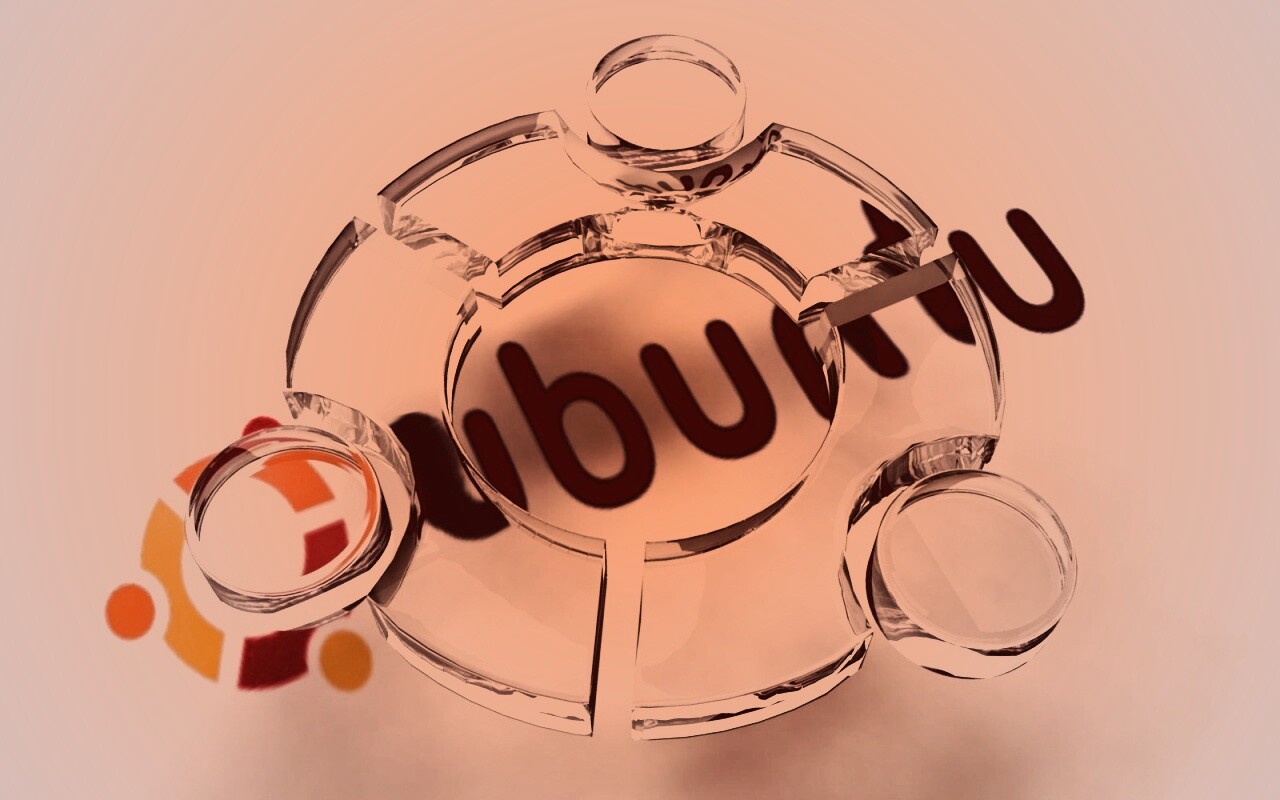 Стеклянный логотип ubuntu обои