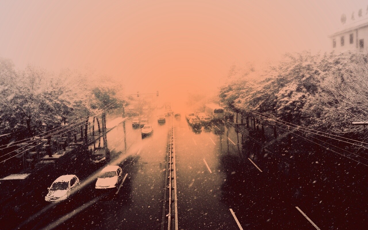 Снегопад в токио обои