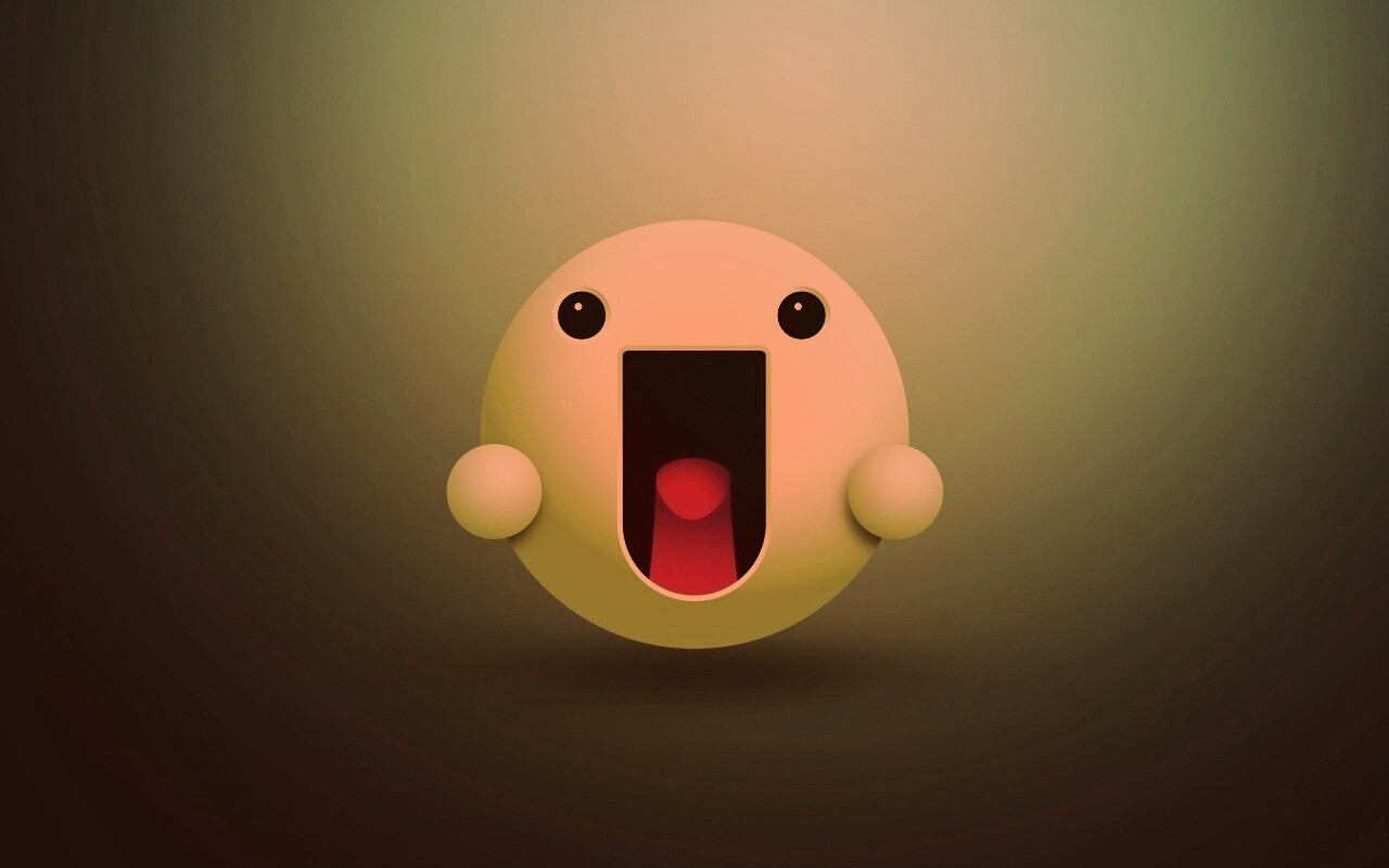 Веселый зеленый смайлик обои