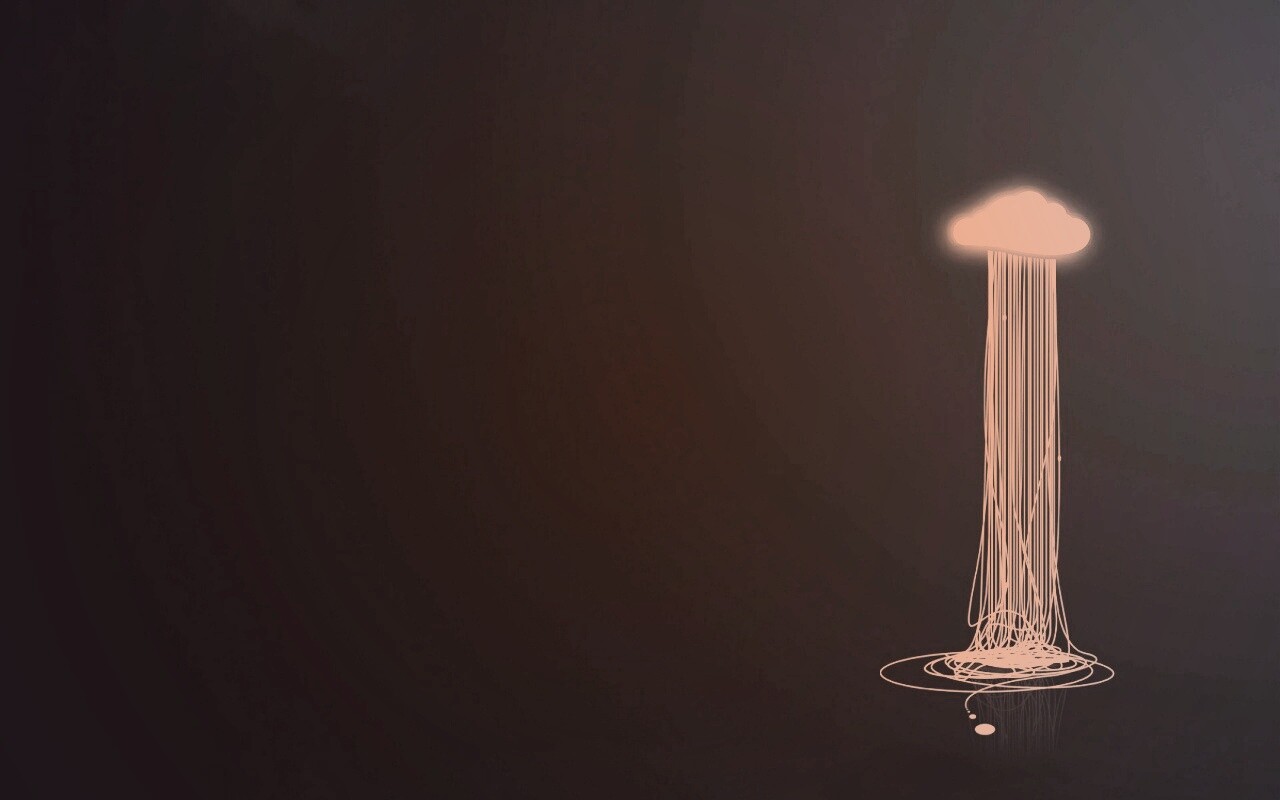 Тучка изливается нитями обои