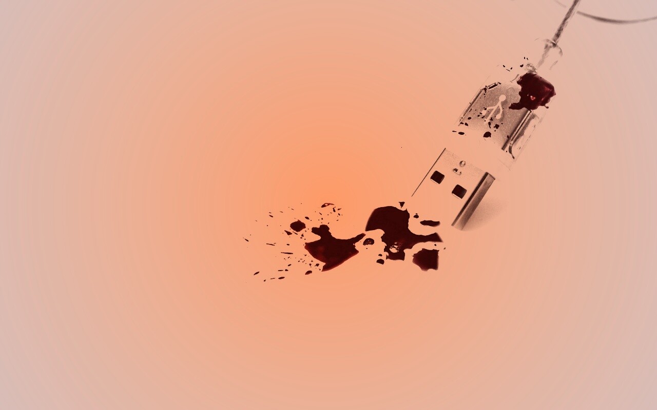 Кровавый usb обои