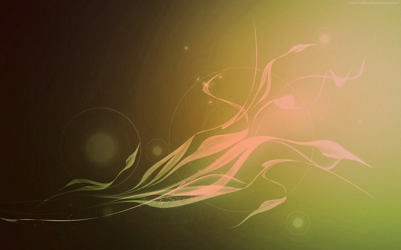 Зеленые абстрактные лепестки обои