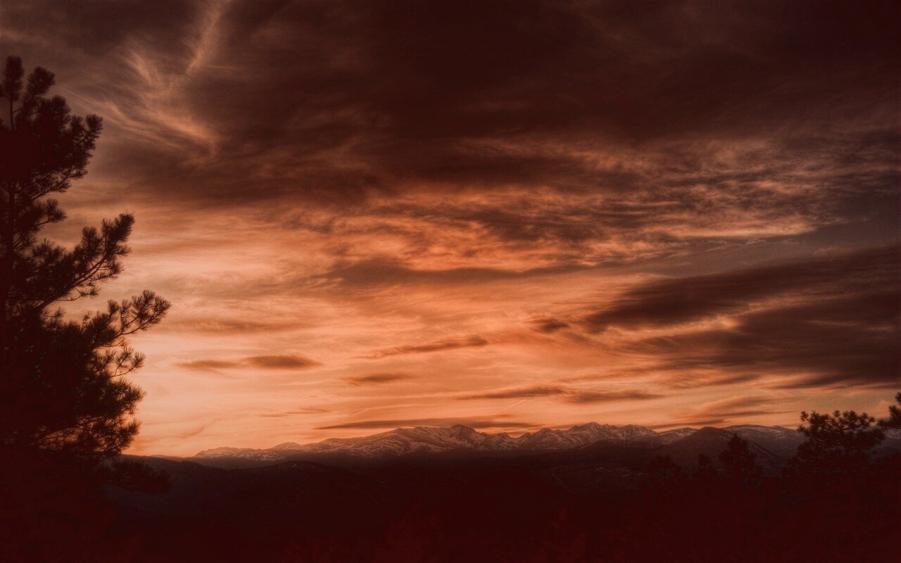 Горный закат обои