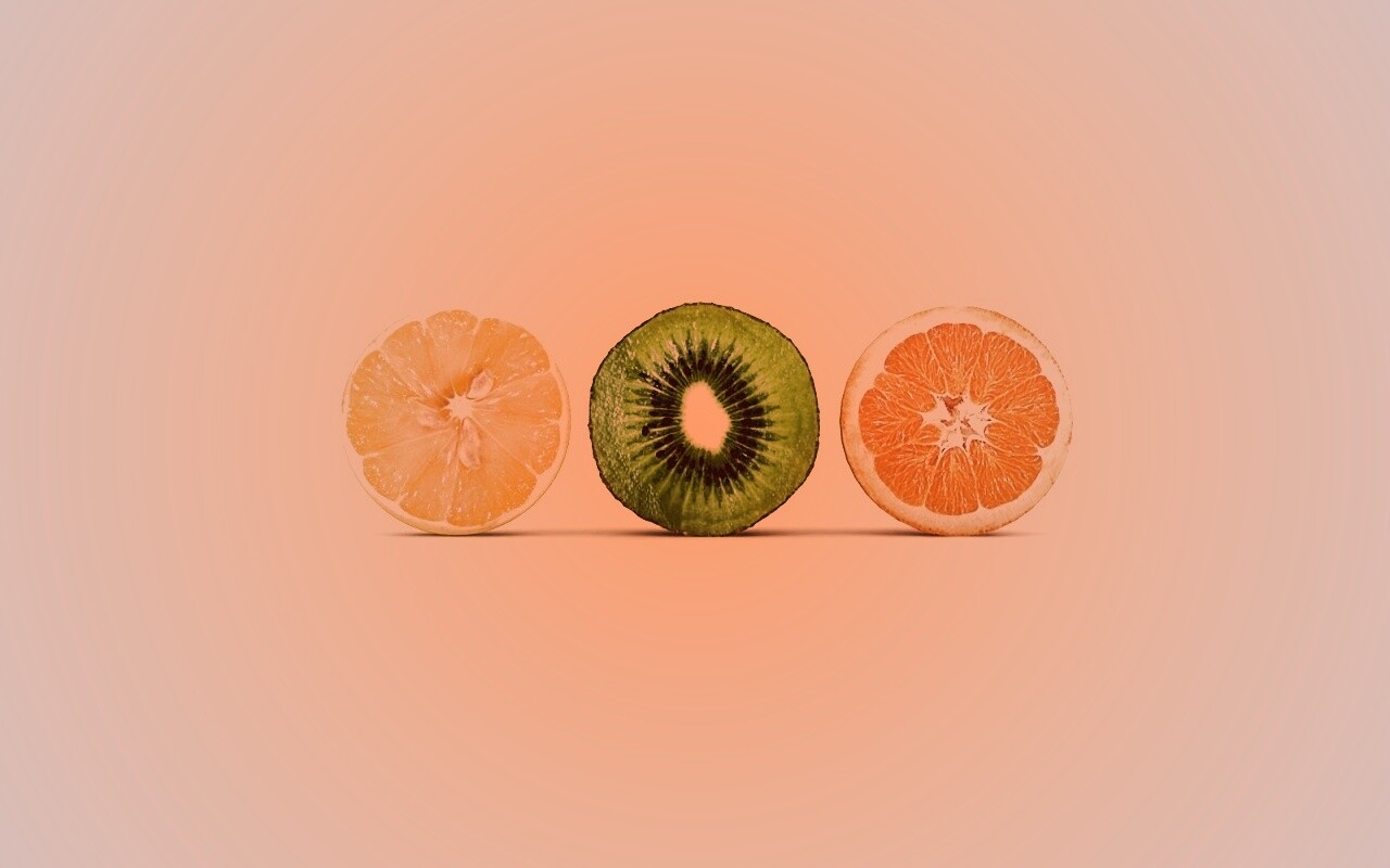 Фрукты в разрезе обои