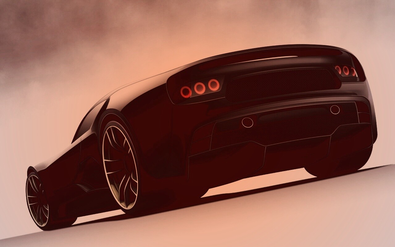 Красивый чёрный спорткар обои