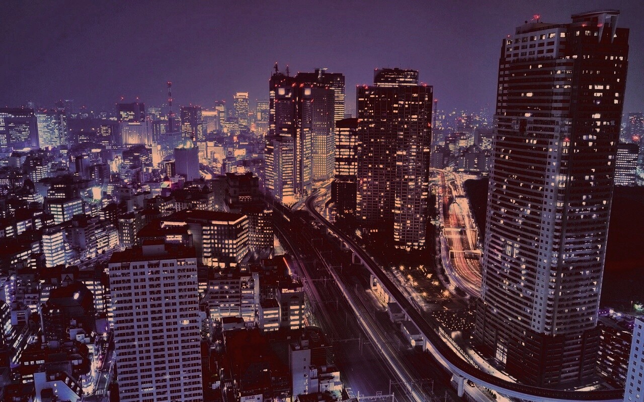 Ночной город обои