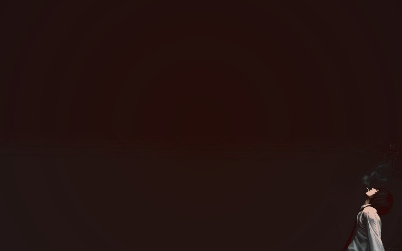 Курящий в углу обои