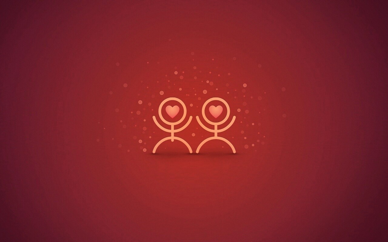 Влюблённые человечки обои