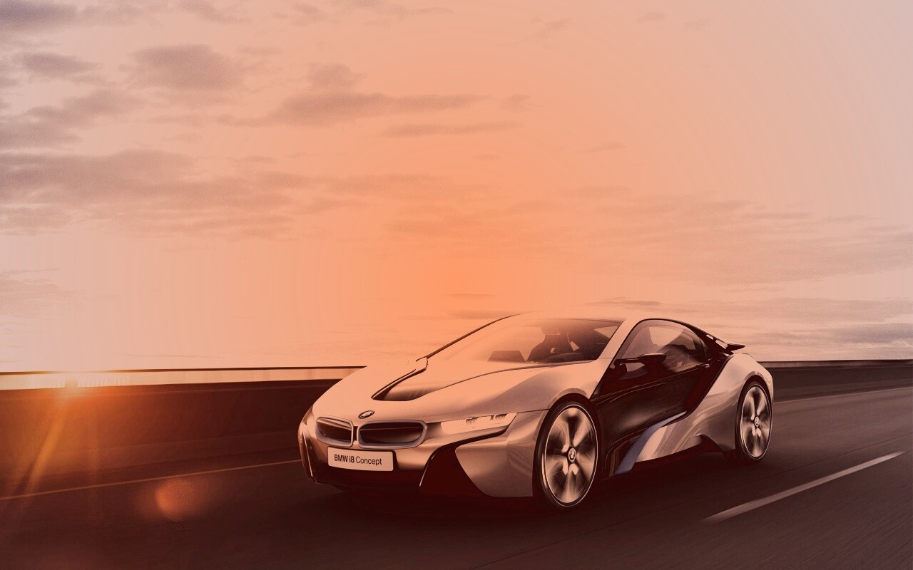 Концепт БМВ на дороге обои