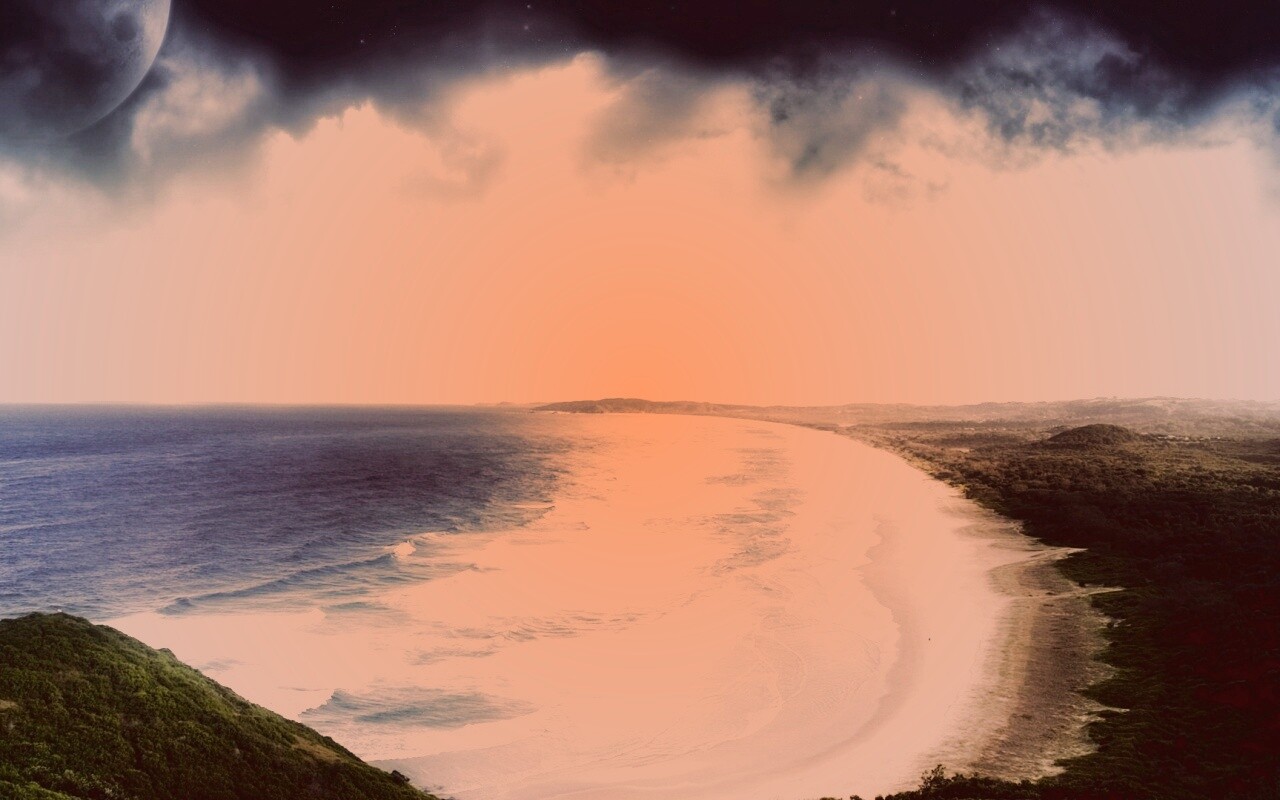 Берег до горизонта обои