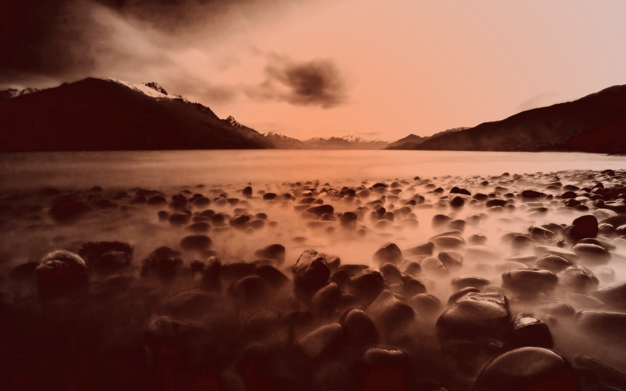 Озеро в тумане обои