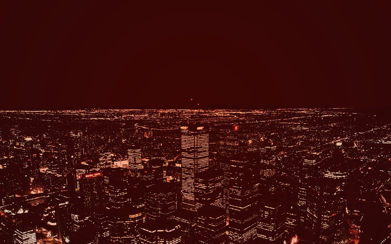 Вид на здания ночного города обои