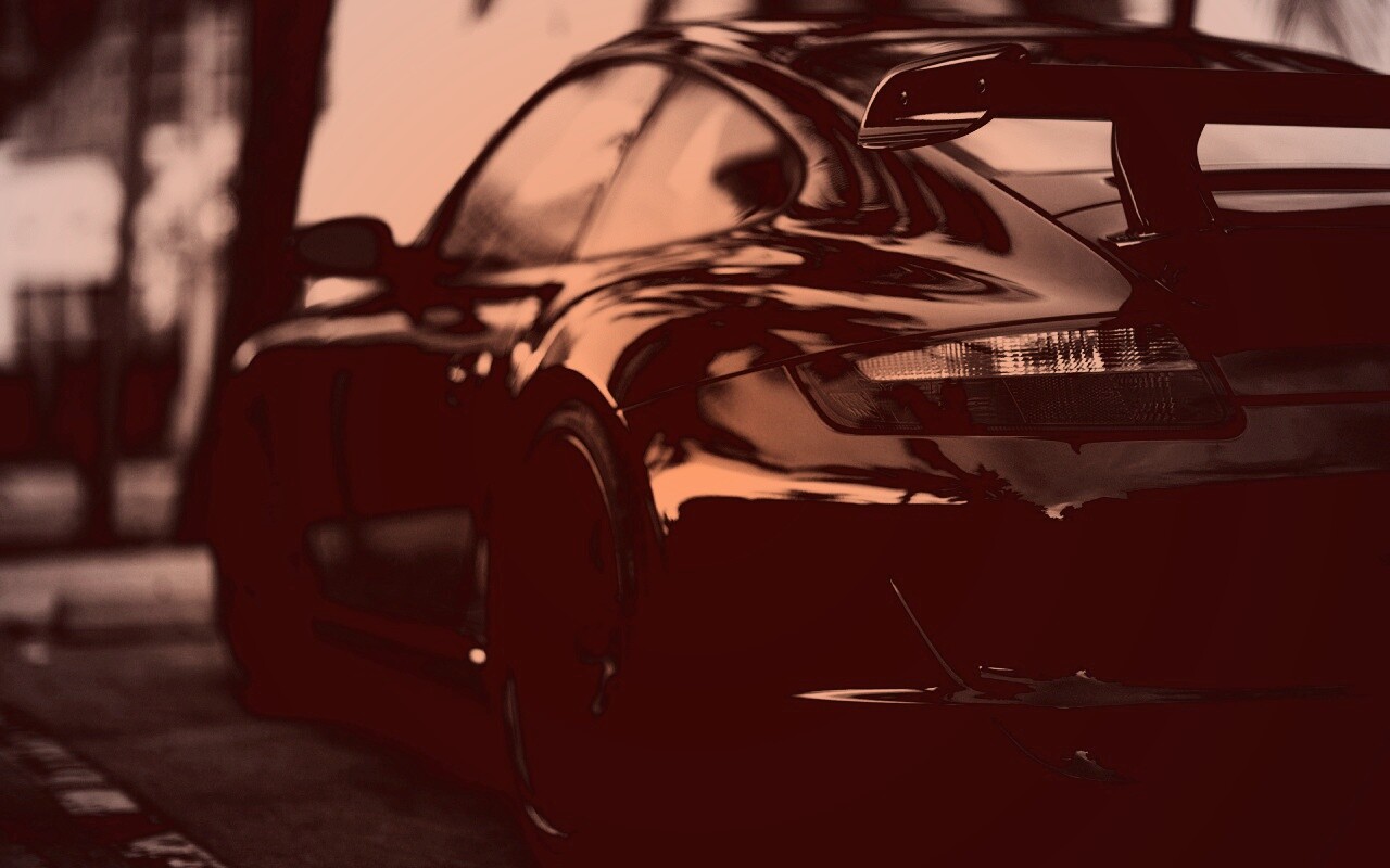 Черный порш обои