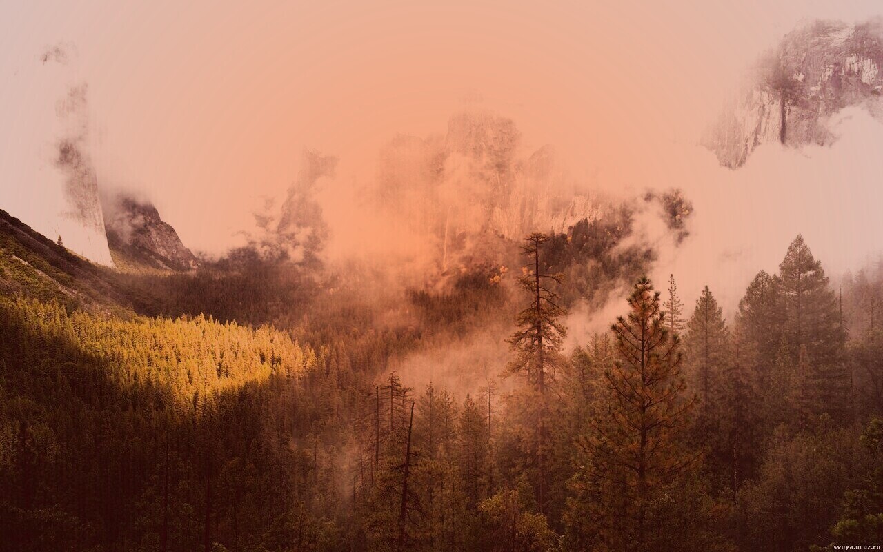 Туман в горах обои
