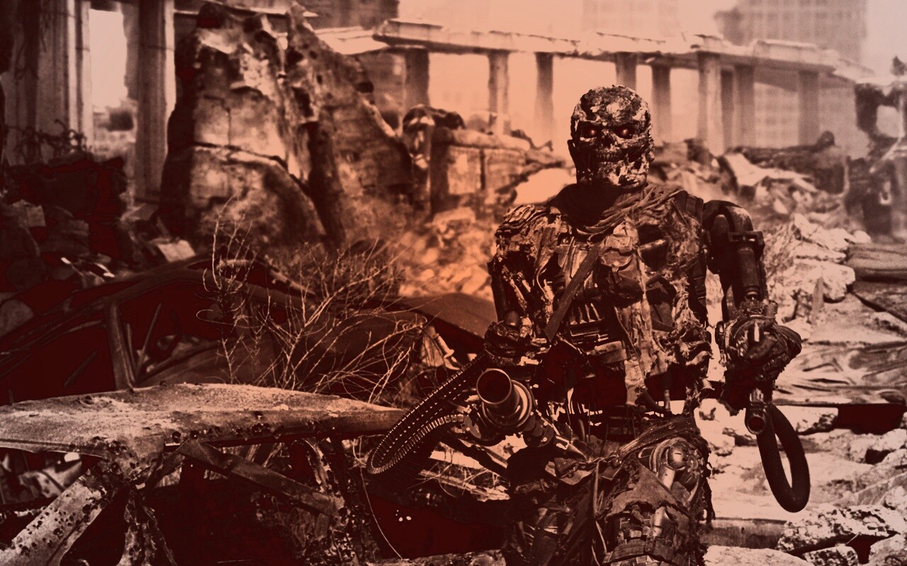 Терминатор на развалинах обои