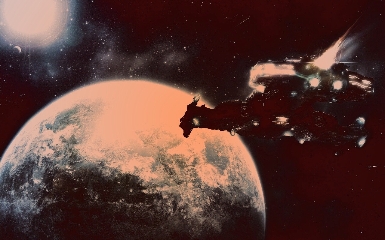 Hyperion летит к земле обои