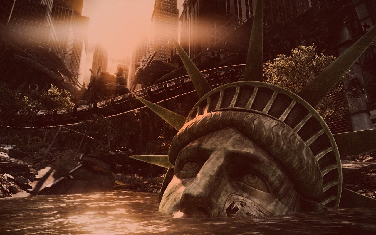 Руины статуи свободы в Crysis обои