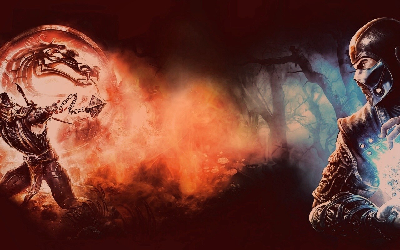 Бой SubZero и Scorpion из Mortal Kombat обои