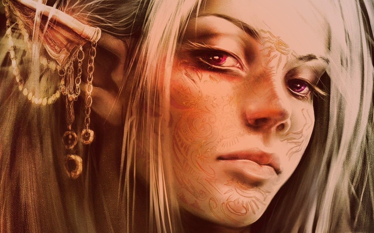 Молодая светлая эльфийка обои