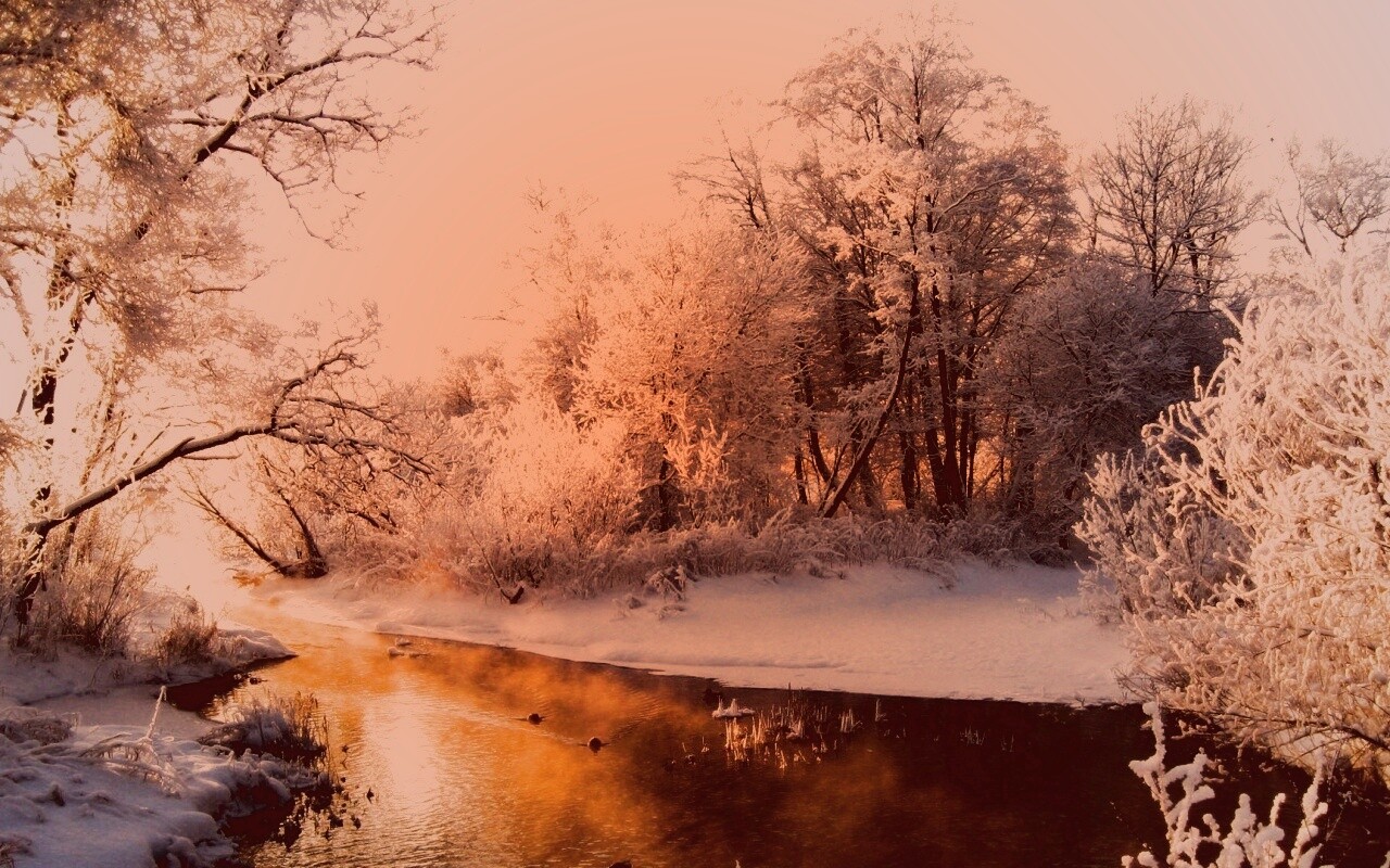 Зимняя река обои