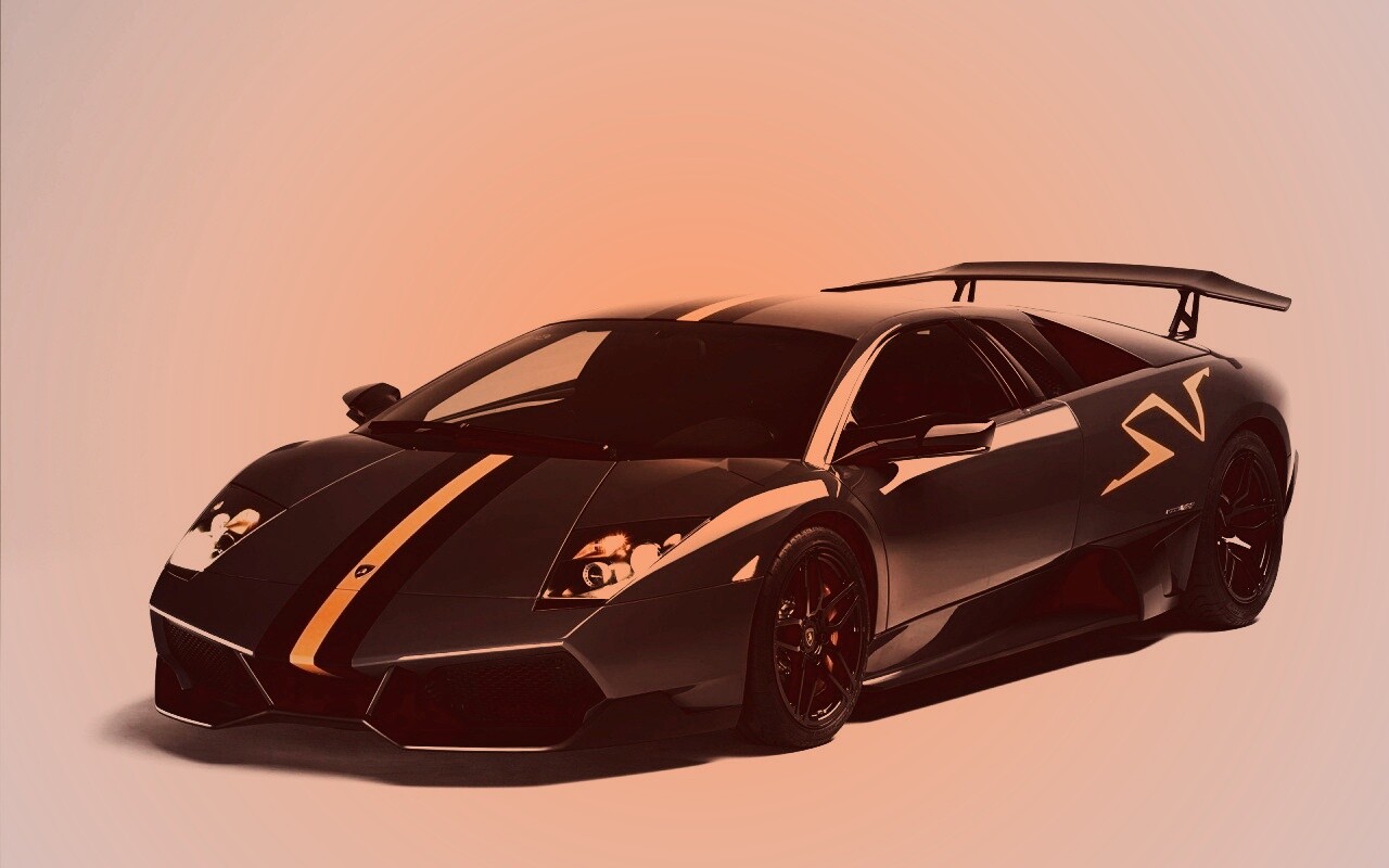 Черная Ламборджини обои