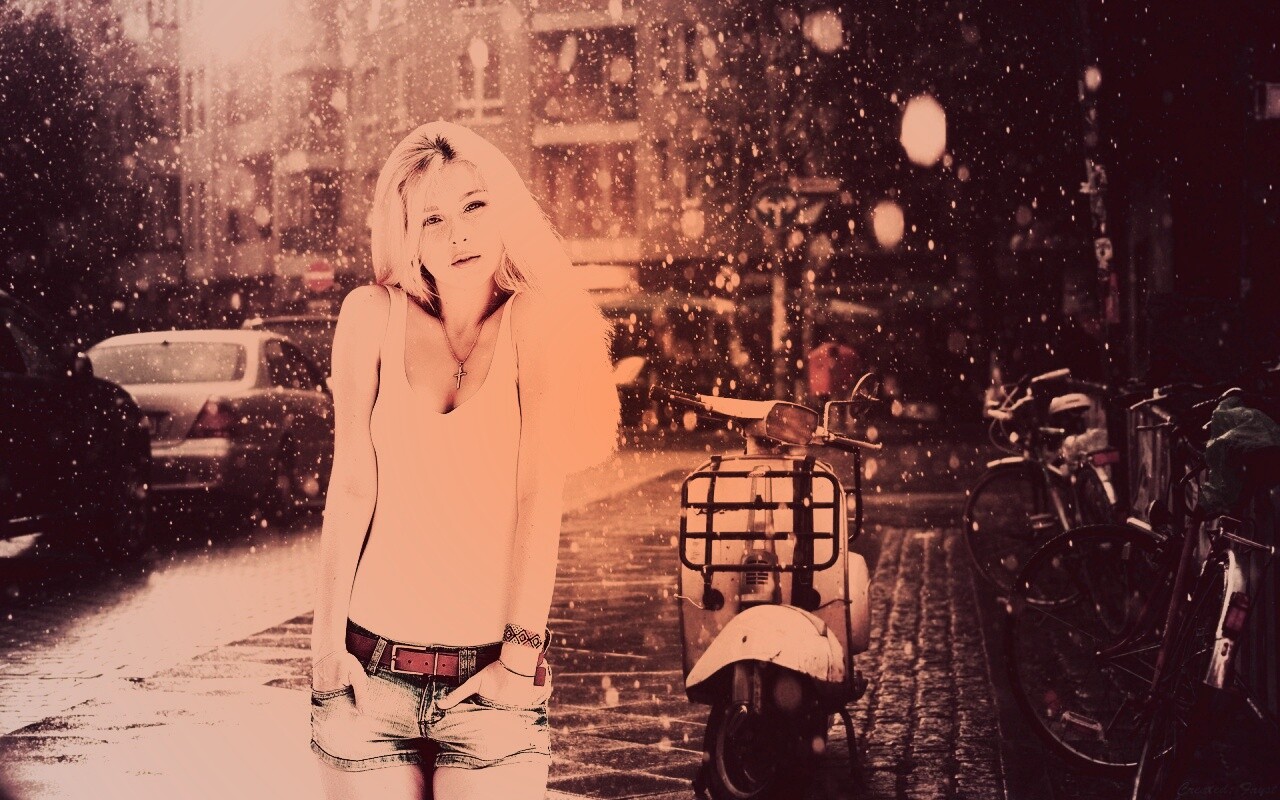 Девушка и плохая погода обои