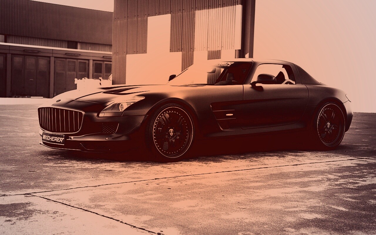 Черный спорткар обои