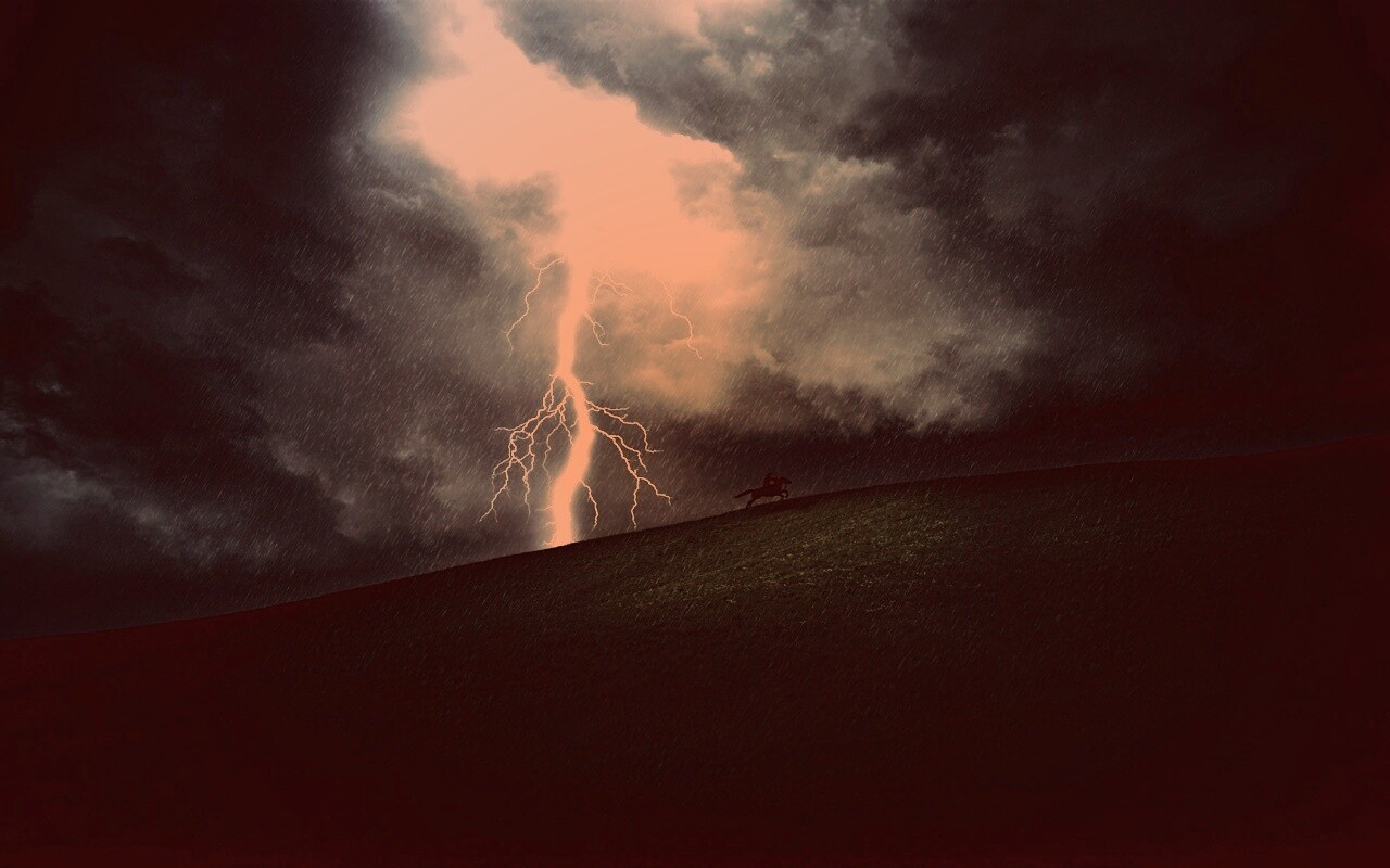 Всадник в буре обои