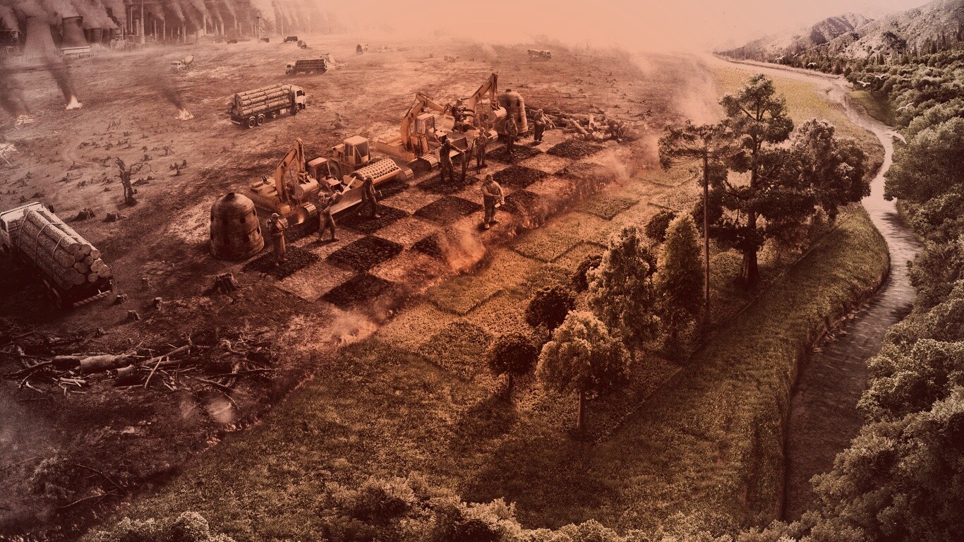 Цивилизация против природы обои