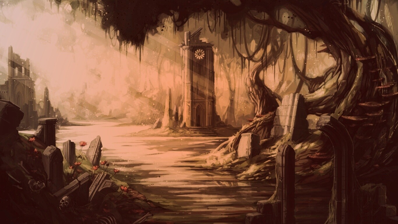 Руины эльфийского города обои