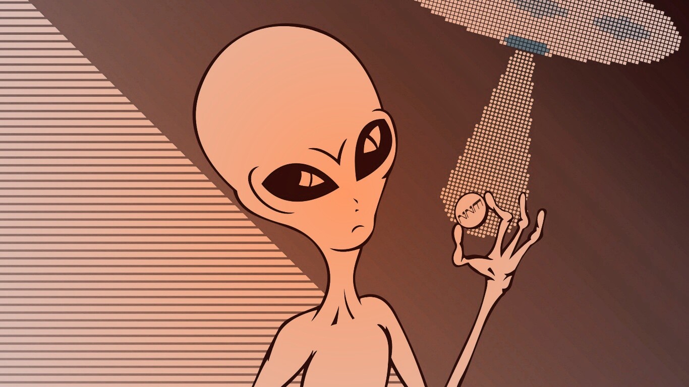 Пришелец с монеткой обои