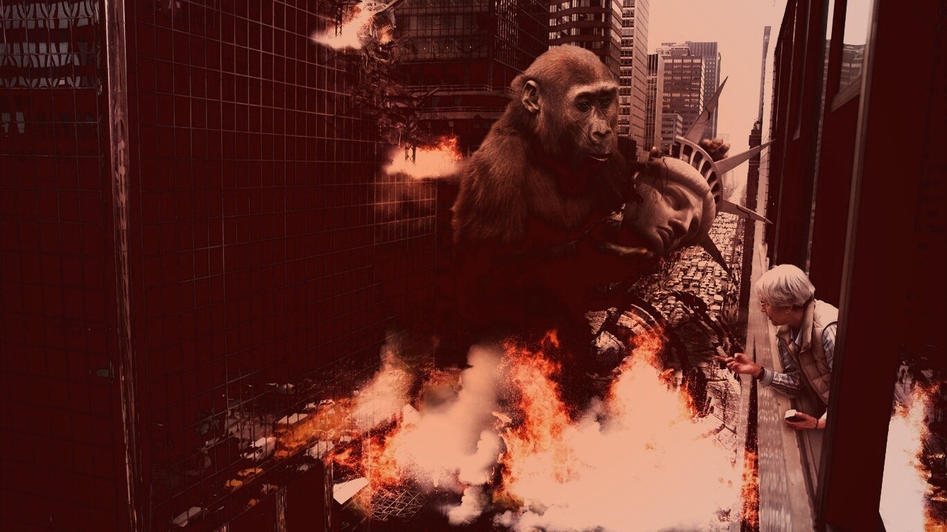 Обезьяна терроизирует Нью-Йорк обои