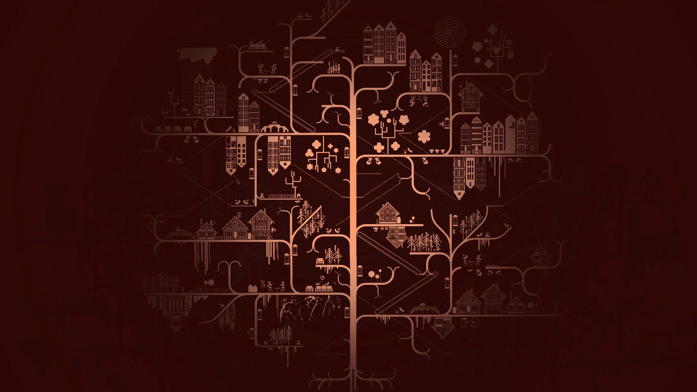 Древовидный город обои