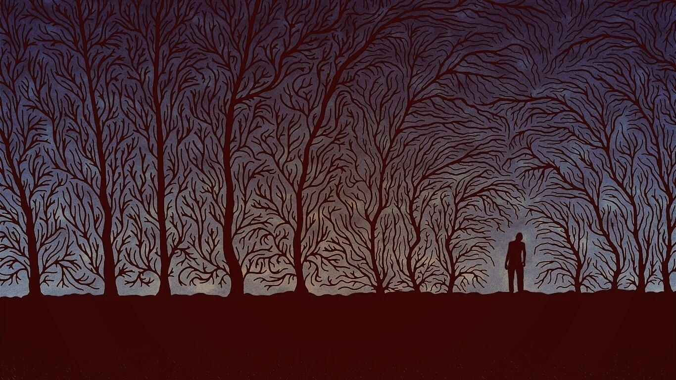 Смыкающиеся деревья обои