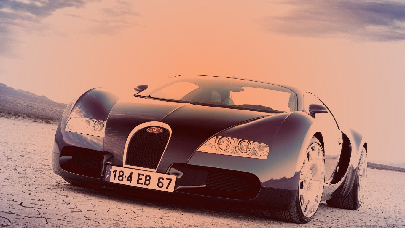 Бугатти в пустыне обои