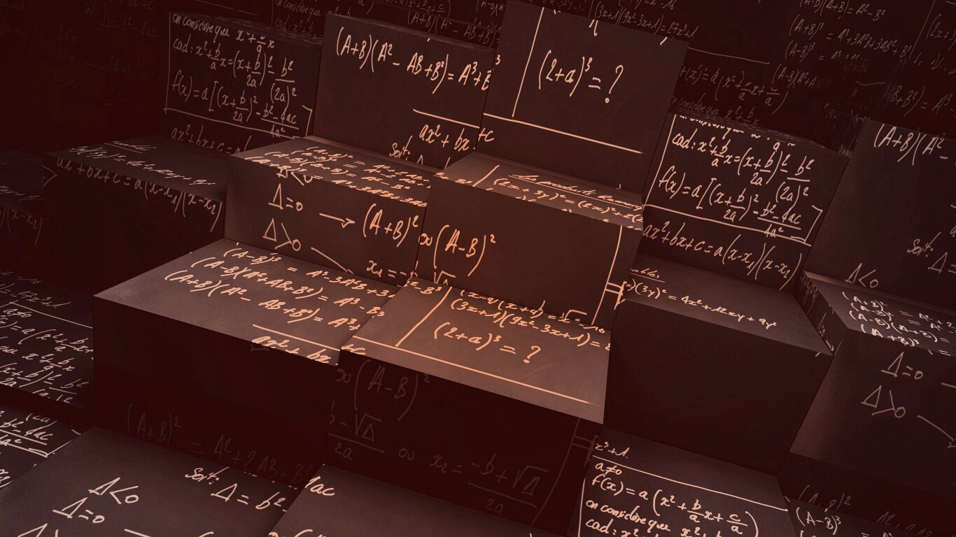 Черные кубы в уравнениях обои