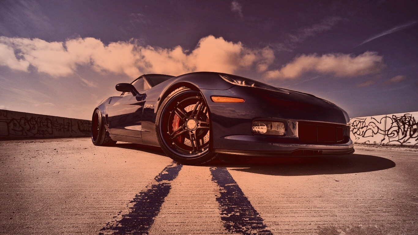 Синий спорткар обои