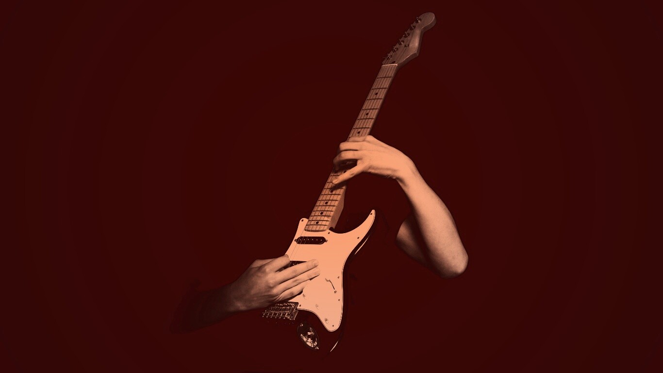 Игра на электрогитаре обои