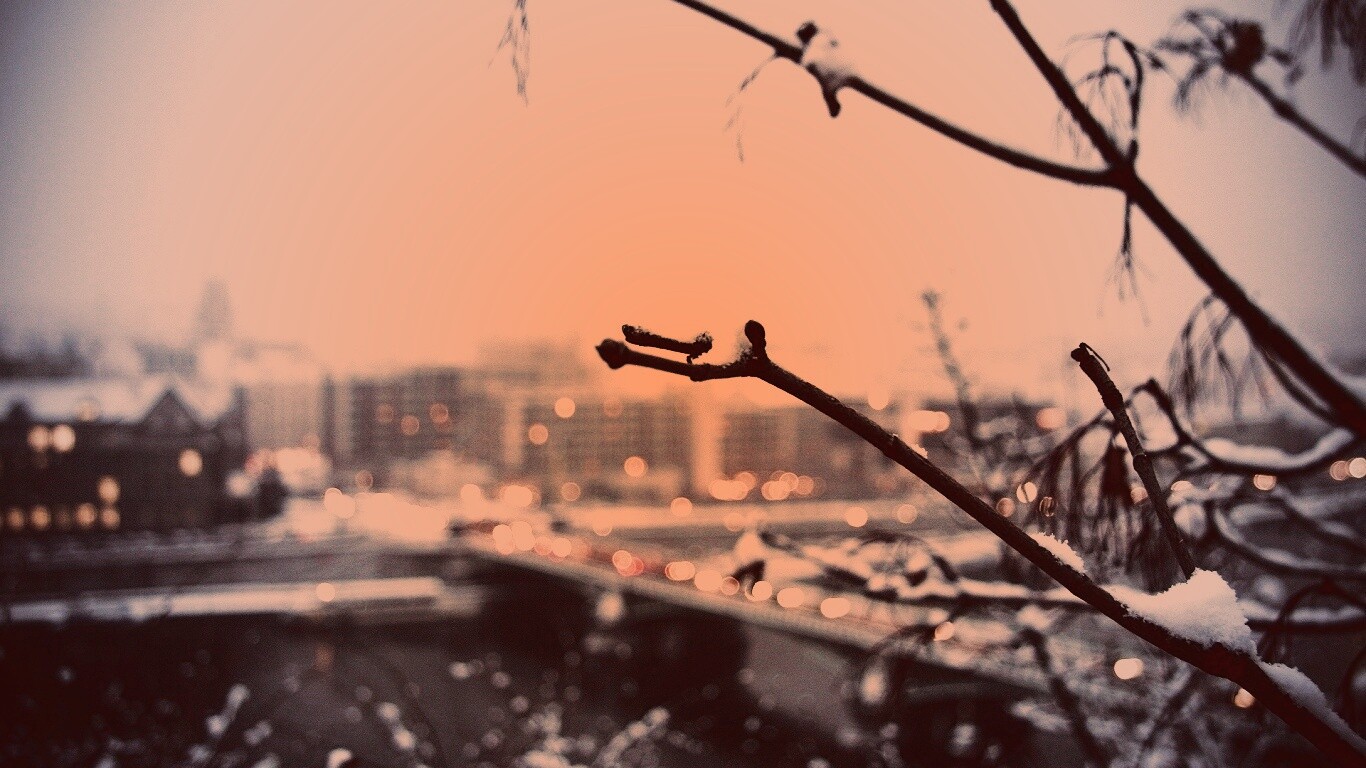 Зима в городе обои