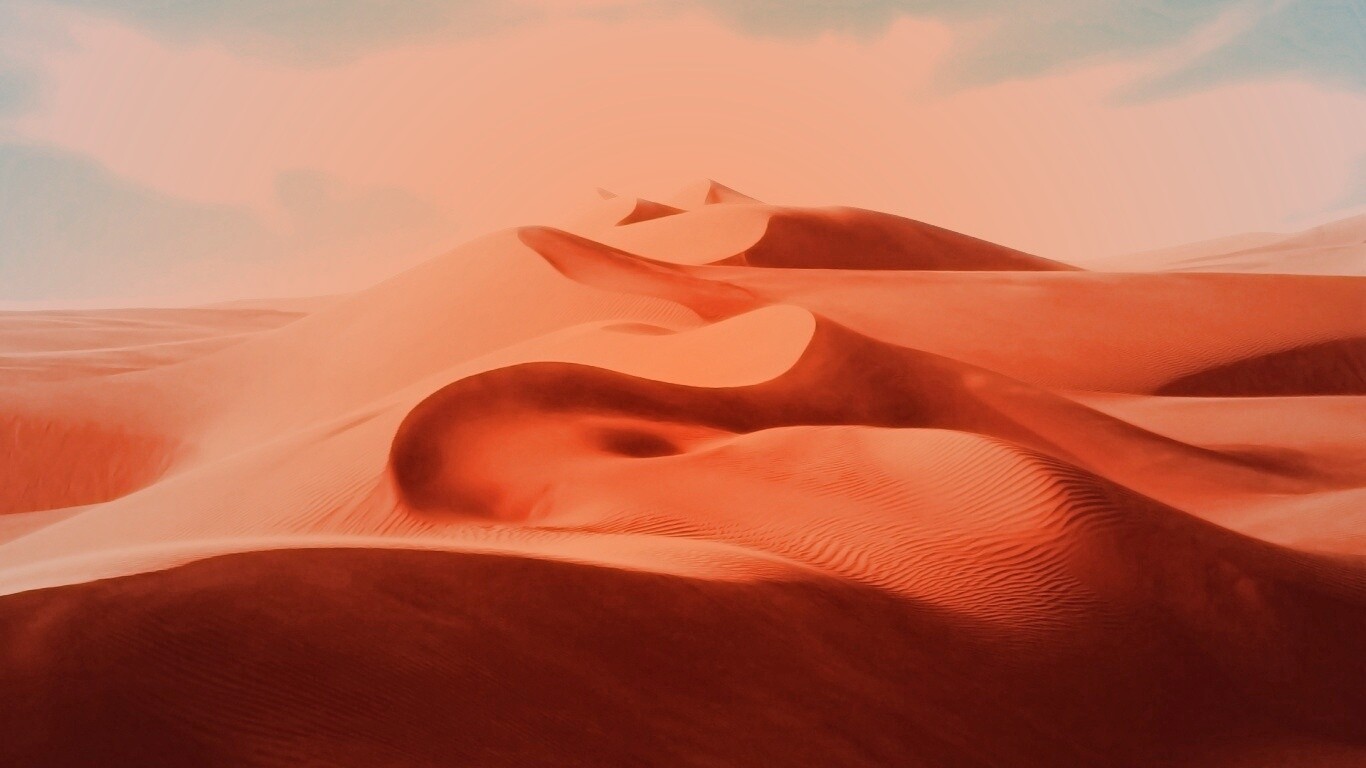 Волнистые барханы обои