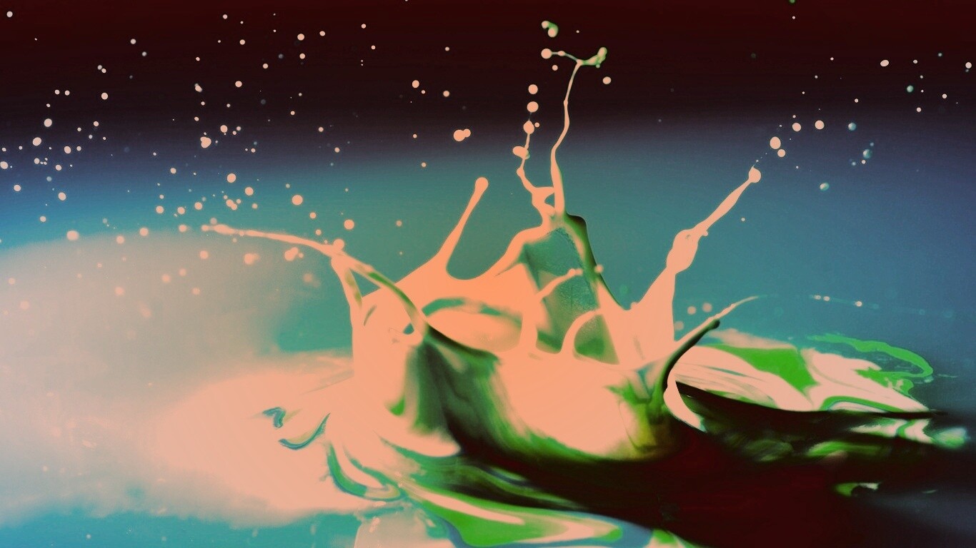 Брызги зеленой краски обои