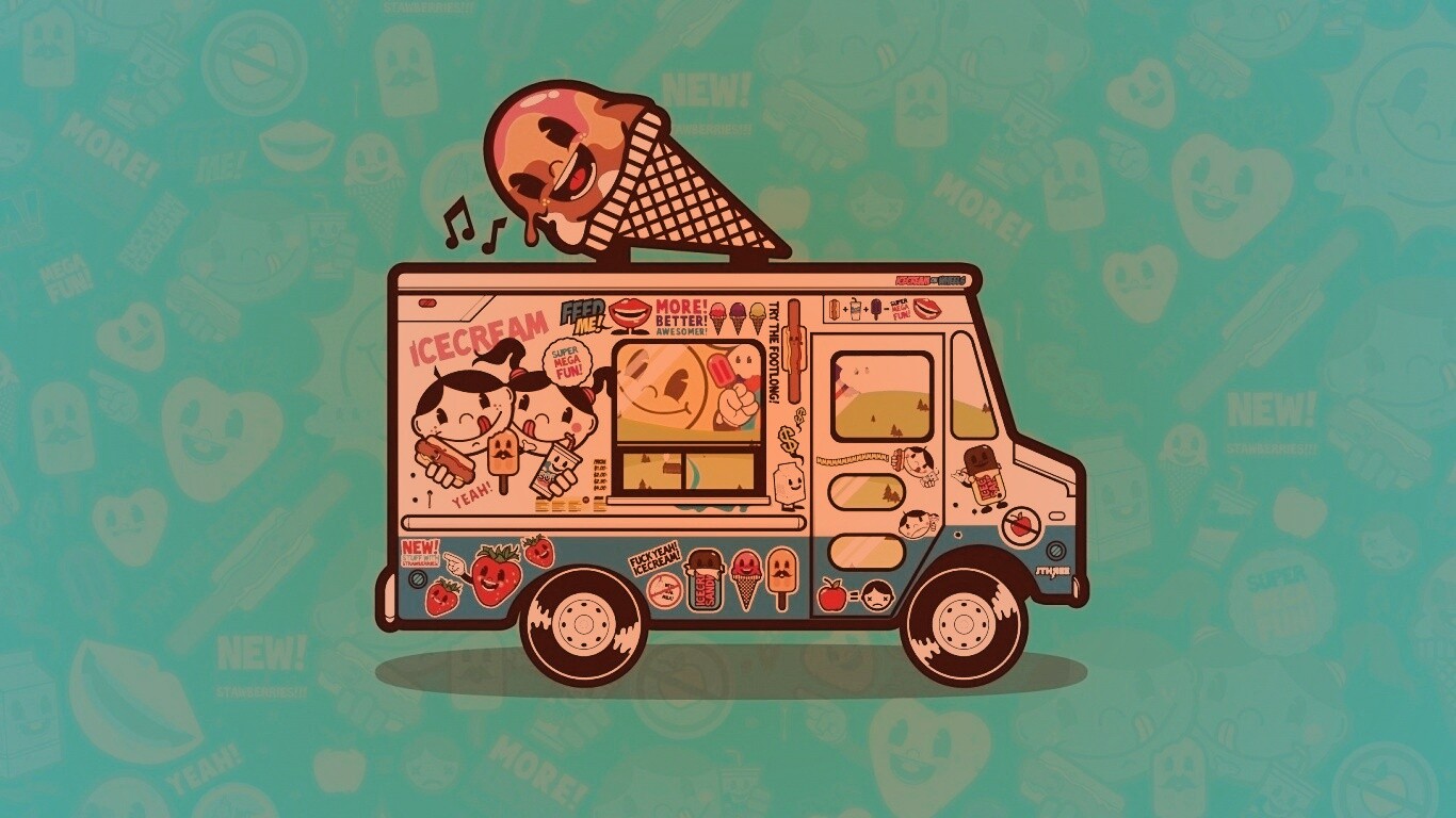 Фургончик мороженщика обои