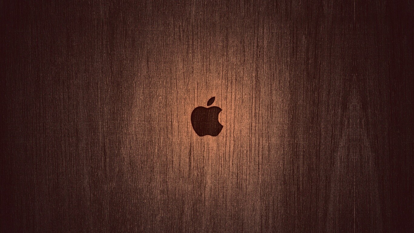 Логотип Apple на доске обои