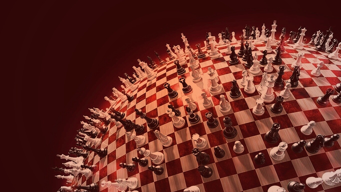 Сферическое шахматное поле обои