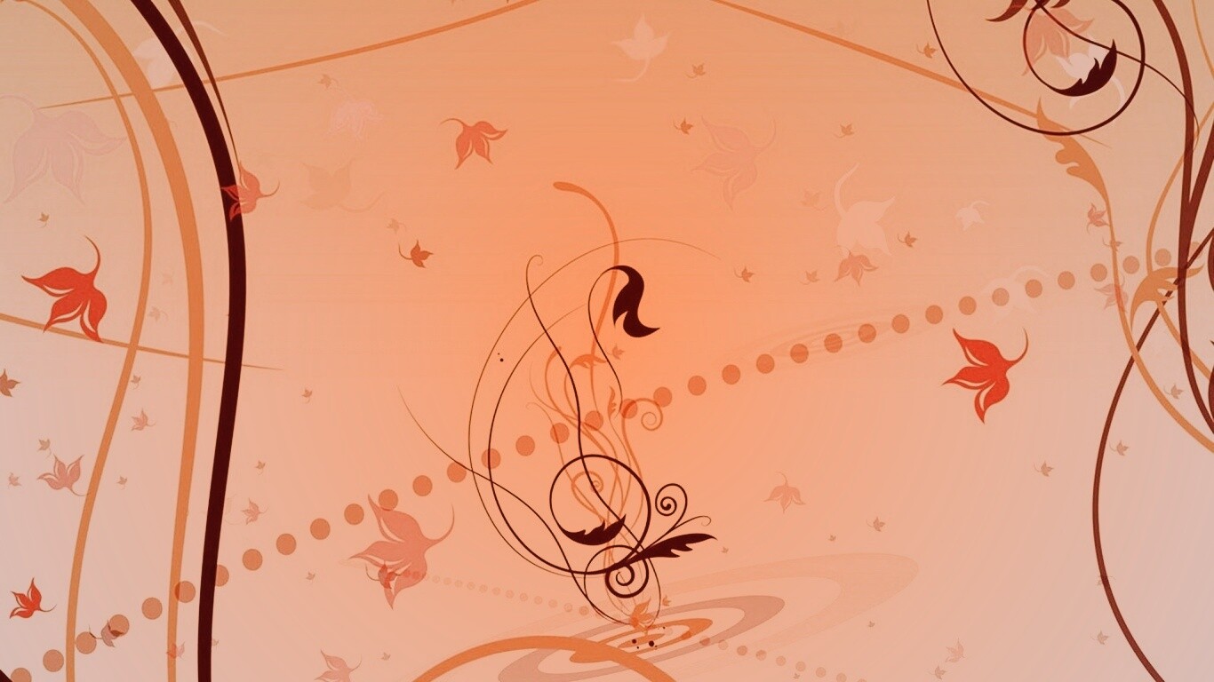 Цветы и завитки обои