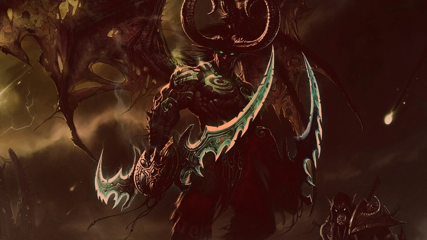 Иллидан с клинками обои