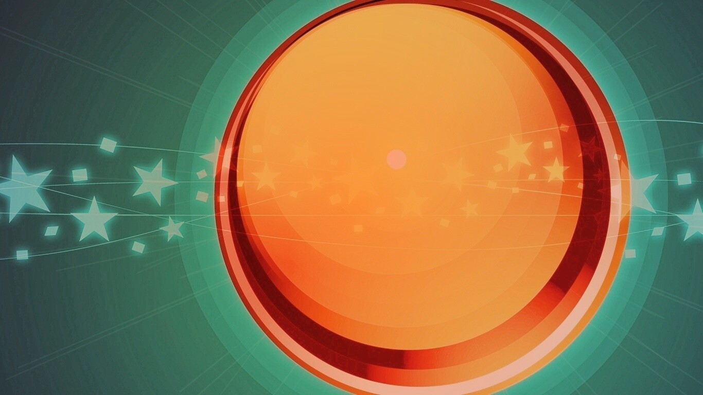 Большой красно-желтый круг обои